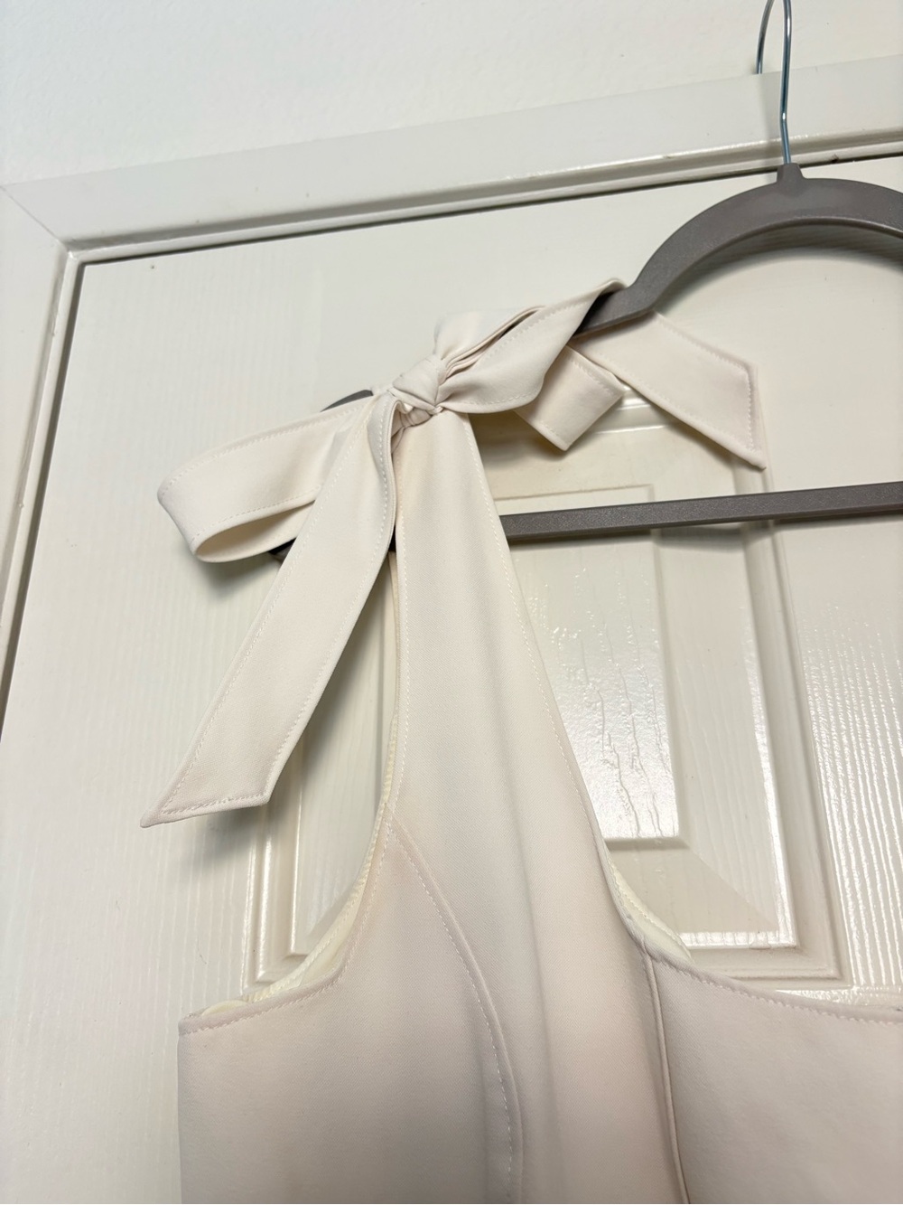 Cinq a Sept Harlyn Pleated preppy Tie Strap Minidress In Ivory size 12 - Picture 5 of 5